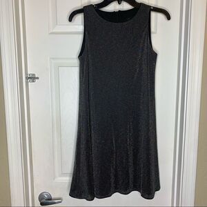 Datiani Black Iridescent Lined Swing Dress
